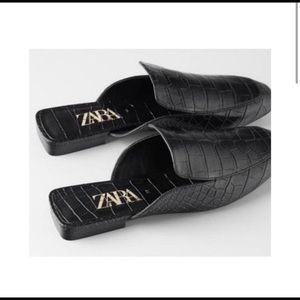 NWT CROC MULES ZARA